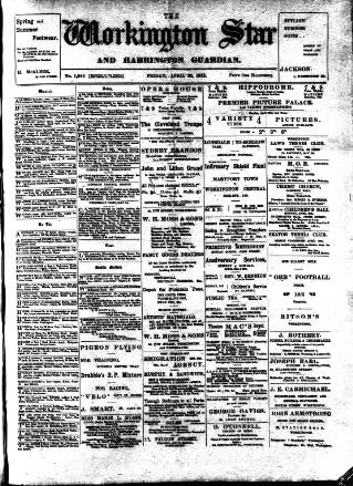 cover page of Workington Star published on April 26, 1912