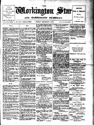 cover page of Workington Star published on December 5, 1913