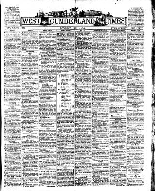 cover page of West Cumberland Times published on June 2, 1894