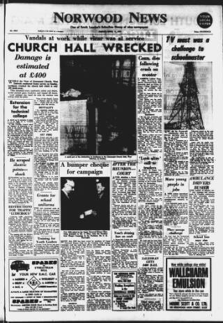 cover page of Norwood News published on April 19, 1963