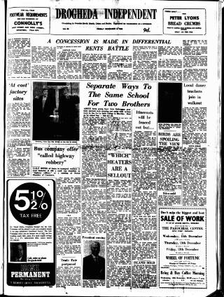 cover page of Drogheda Independent published on December 5, 1969