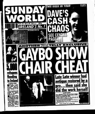 cover page of Sunday World (Dublin) published on May 25, 1997