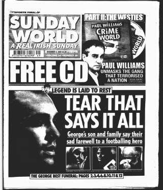 cover page of Sunday World (Dublin) published on December 4, 2005