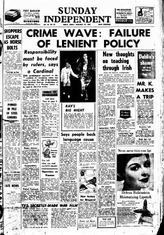 cover page of Sunday Independent (Dublin) published on November 29, 1959