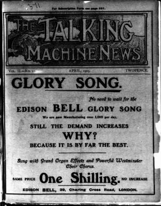 cover page of Talking Machine News published on April 1, 1905