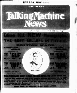 cover page of Talking Machine News published on June 1, 1907