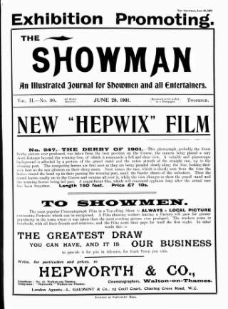 cover page of The Showman published on June 28, 1901