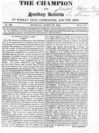 cover page of Champion (London) published on April 26, 1819