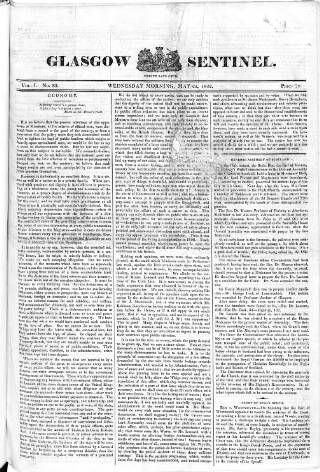 cover page of Glasgow Sentinel published on May 22, 1822