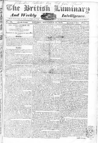 cover page of British Luminary published on November 28, 1818