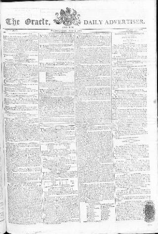 cover page of Oracle and the Daily Advertiser published on June 3, 1801