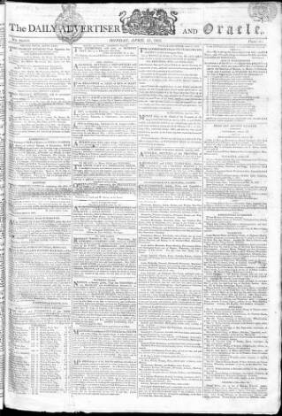 cover page of Oracle and the Daily Advertiser published on April 25, 1803