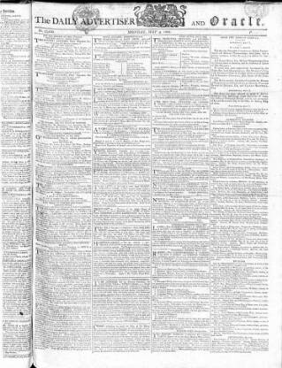 cover page of Oracle and the Daily Advertiser published on May 9, 1803