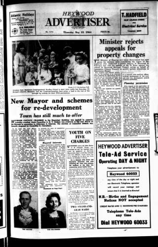 cover page of Heywood Advertiser published on May 22, 1964