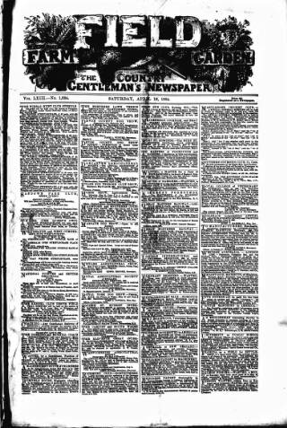 cover page of Field published on April 19, 1884