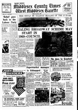 cover page of Middlesex County Times published on June 2, 1967