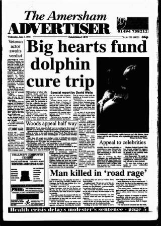 cover page of Amersham Advertiser published on June 3, 1998