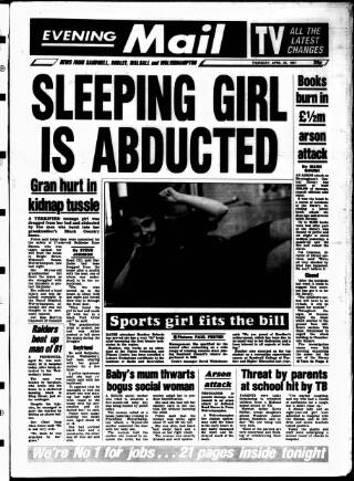 cover page of Sandwell Evening Mail published on April 25, 1991