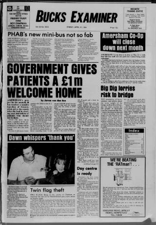 cover page of Buckinghamshire Examiner published on April 27, 1984