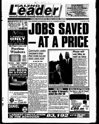cover page of Ealing Leader published on May 14, 1999