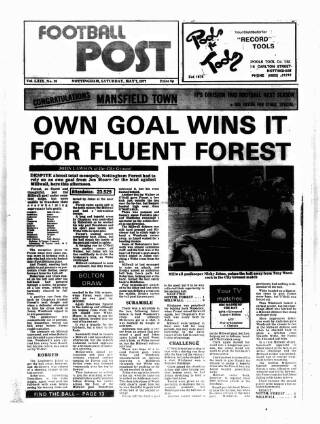 cover page of Football Post (Nottingham) published on May 7, 1977