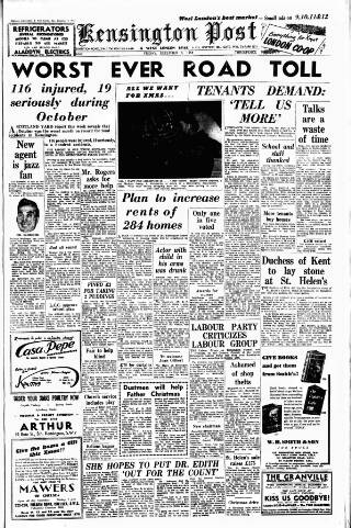 cover page of Kensington Post published on December 3, 1954