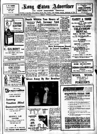 cover page of Long Eaton Advertiser published on March 4, 1960