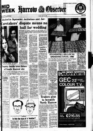 cover page of Harrow Observer published on April 20, 1976