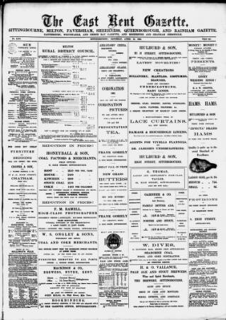 cover page of East Kent Gazette published on April 26, 1902