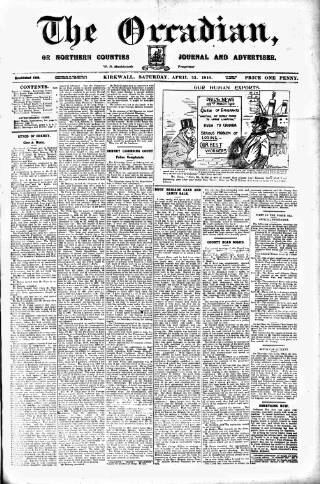 cover page of Orcadian published on April 23, 1910