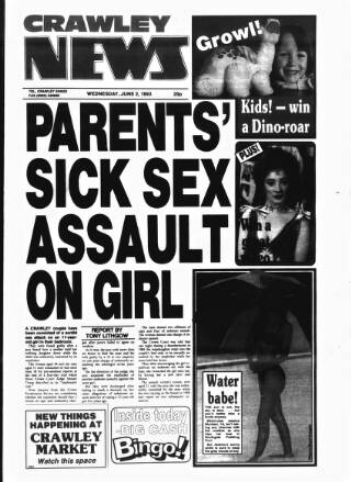 cover page of Crawley News published on June 2, 1993