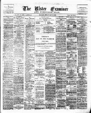 cover page of Ulster Examiner and Northern Star published on May 19, 1876