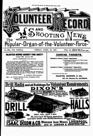 cover page of Volunteer Record & Shooting News published on April 26, 1901