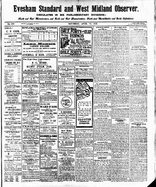 cover page of Evesham Standard & West Midland Observer published on April 19, 1913