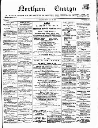 cover page of Northern Ensign and Weekly Gazette published on May 19, 1870