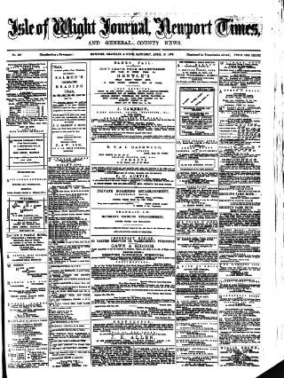 cover page of Isle of Wight Journal published on April 19, 1879