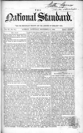 cover page of National Standard published on December 17, 1859