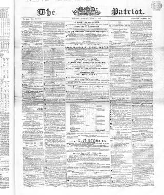cover page of Patriot published on June 2, 1856