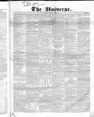 cover page of Universe published on June 2, 1846