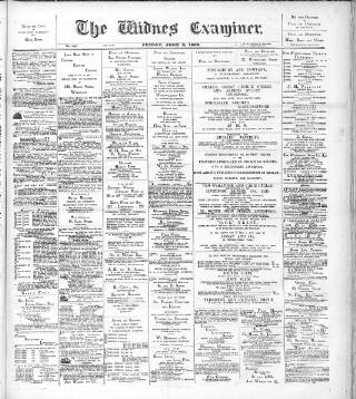 cover page of Widnes Examiner published on June 2, 1899