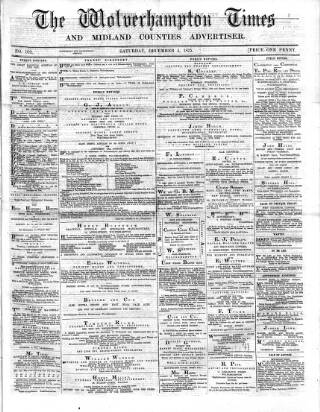 cover page of Midland Examiner and Wolverhampton Times published on December 4, 1875