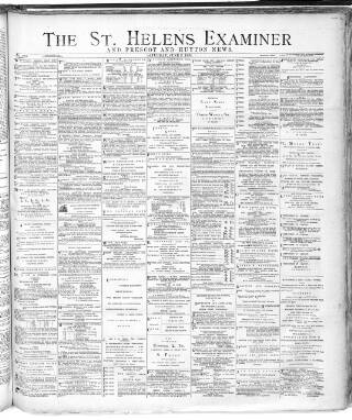 cover page of St. Helens Examiner published on June 2, 1888