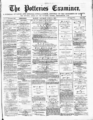 cover page of Potteries Examiner published on June 2, 1877