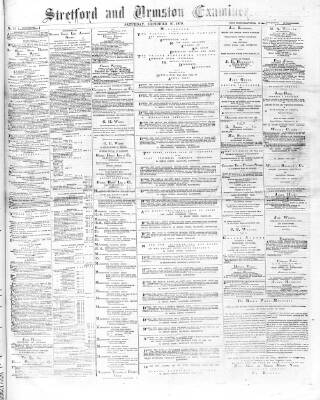 cover page of Stretford and Urmston Examiner published on December 27, 1879