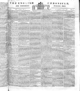 cover page of English Chronicle and Whitehall Evening Post published on June 2, 1831