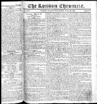 cover page of London Chronicle published on March 28, 1821