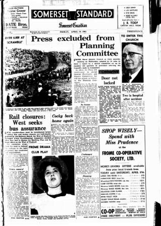 cover page of Somerset Standard published on April 19, 1963