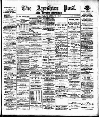 cover page of Ayrshire Post published on April 19, 1889