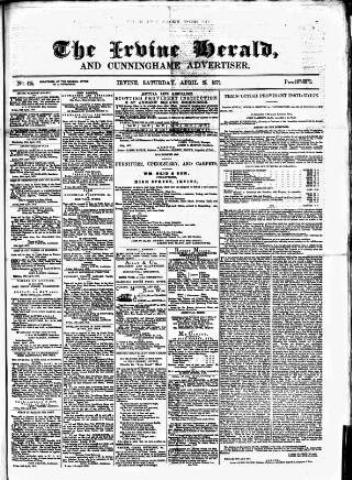 cover page of Irvine Herald published on April 26, 1879