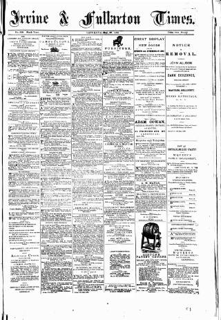 cover page of Irvine Times published on May 29, 1880